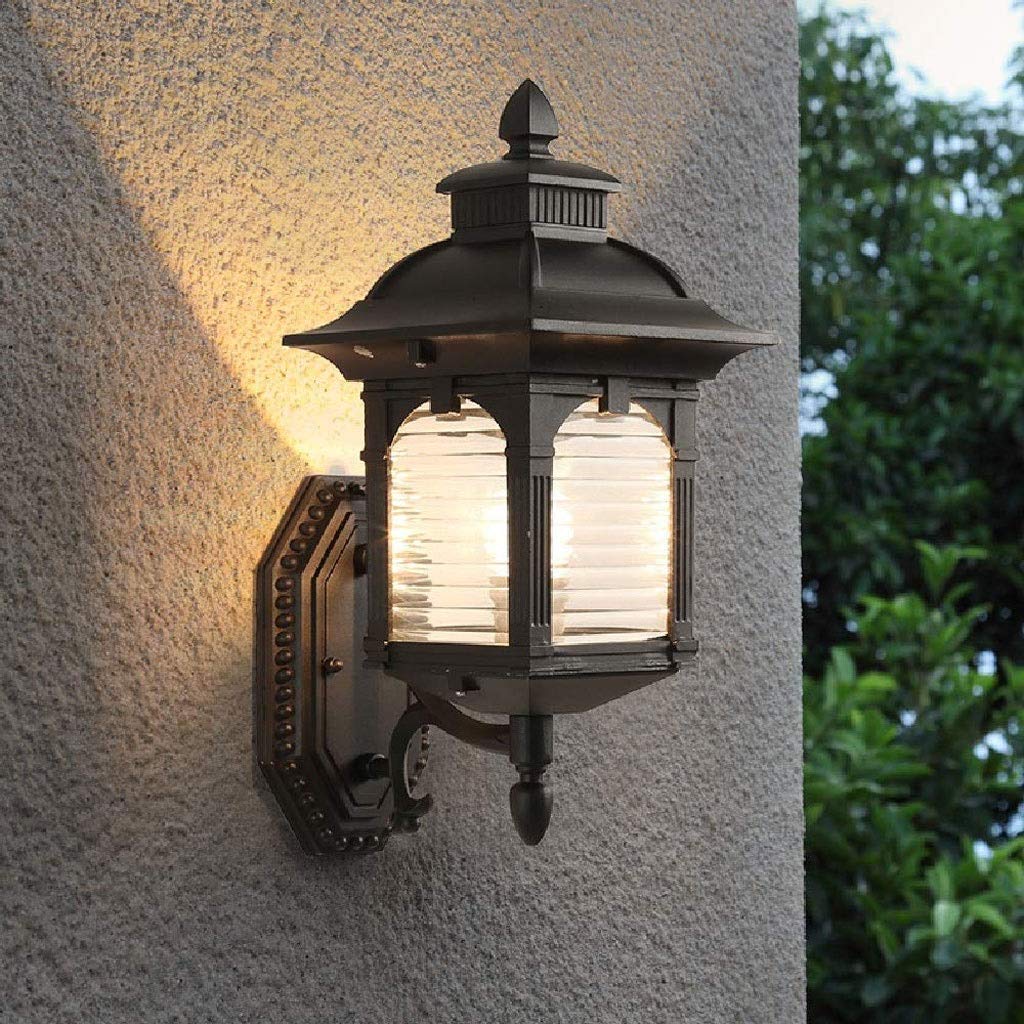 Antique Glass Outdoor Wall Lamp For Courtyard